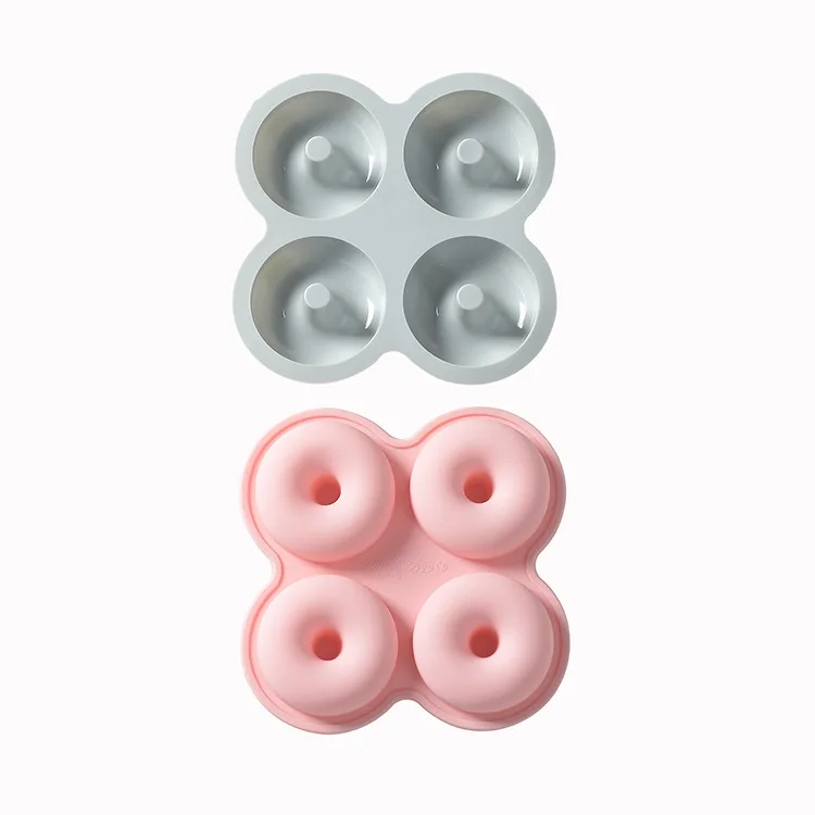 

Free Shipping Spot Hot Selling 4-Piece Donut Mold Oven Baking Tools DIY Tools Four in One Silicone Cake Mold