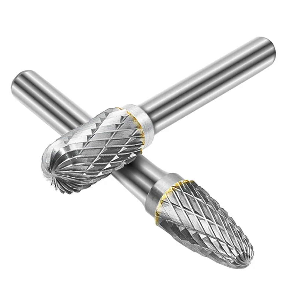 

8pcs 6/7/10/12mm Grinding Head Double Groove Rotary File 6mm Stem Electric Drill Pneumatic Polishing CNC Engraving Rotary Cutter