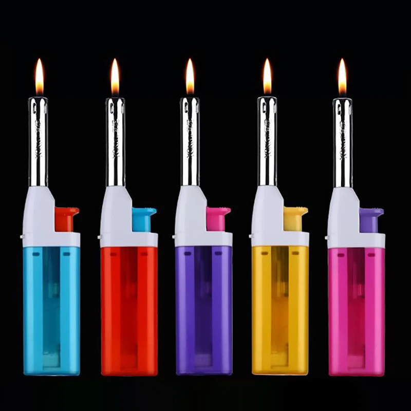 Мини фонарь газовая Бутановая надувная зажигалка 5 цветов с витриной также