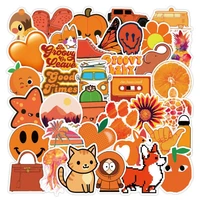103050 pcs orange small fresh cartoon cute graffiti laptop suitcase guitar waterproof stickers decorative toys wholesale