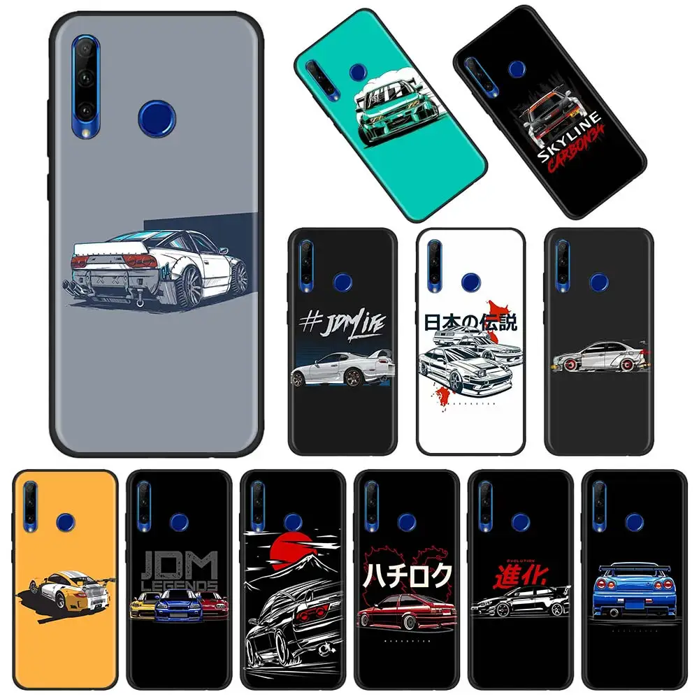 

sports car jdm drift Phone Case For Honor 30 20 10 Lite Pro Plus Youth 20e 20S 30i Black Shell Silicon Cover