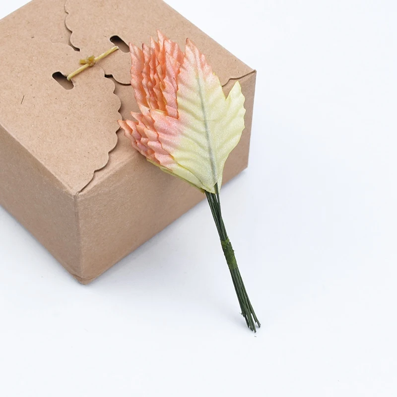 12 шт. рождественские украшения для дома гирлянда Скрапбукинг flowe настенная свадебная брошь коробка для конфет искусственные растения рождественские листья