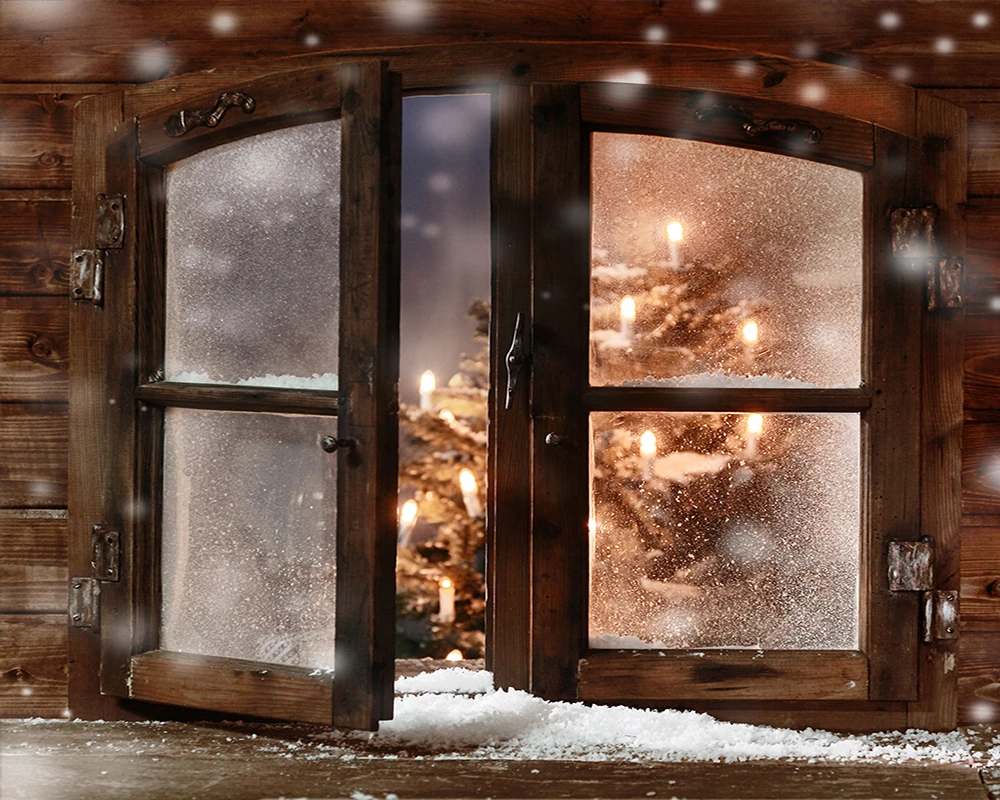 

3d Mural Wall Paper for Living Room Candlelight Outside the Wooden Window Romantic Scenery Decorative Silk 3d Mural Wallpaper