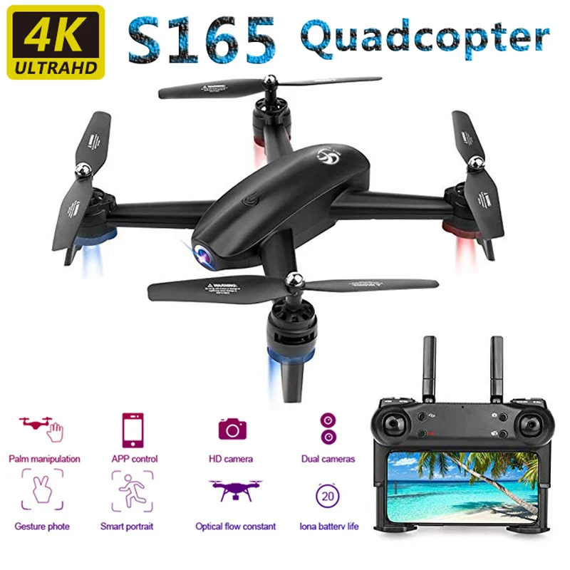 

Дрон Радиоуправляемый с двойной камерой, Wi-Fi, FPV, 4K/1080P, 200 м
