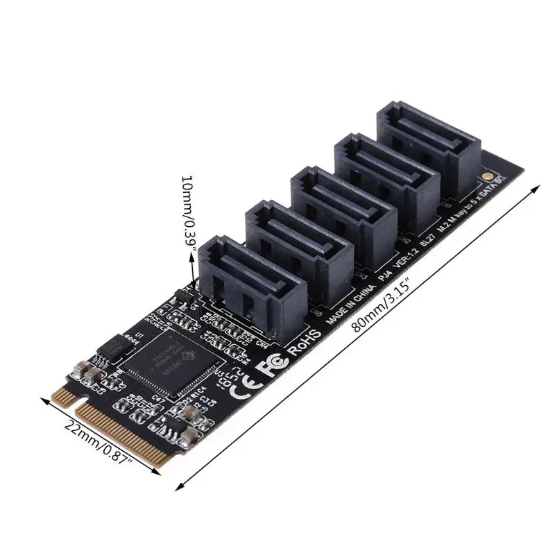 

5Port SATA 5xSATA M.2 NVME to SATA PCI-E to PCIE SATA Hard Disk Array 5 Cards RAID0 RAID1 RAID10 U2 Expansion Card