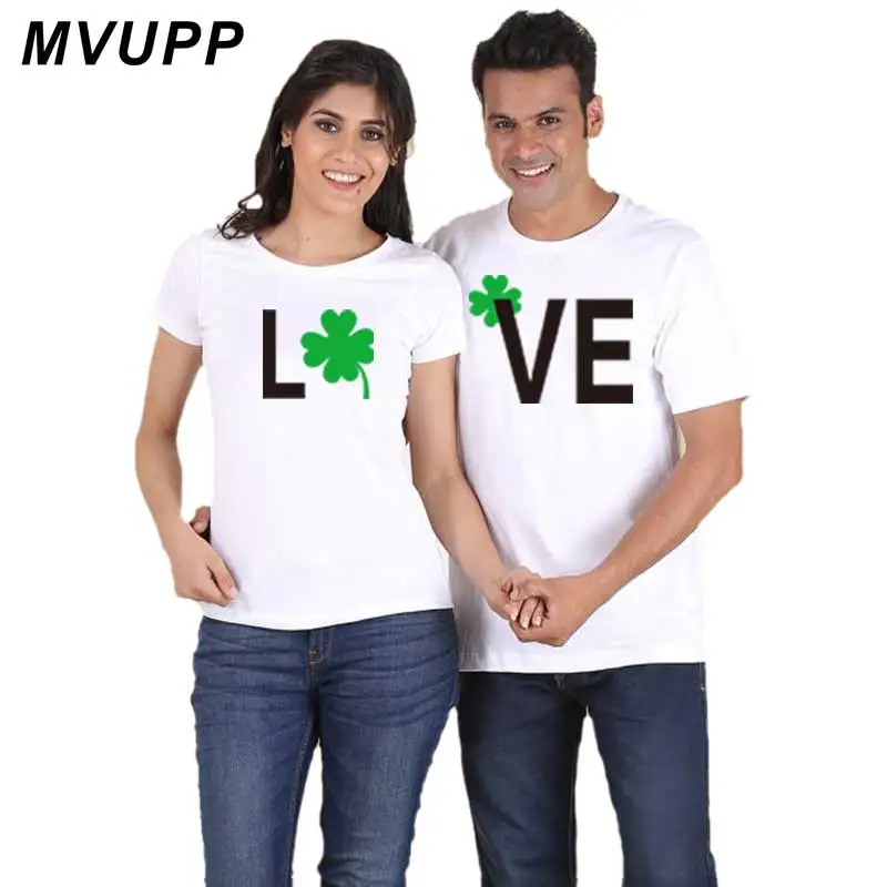love couple t shirt for lovers husband wife boyfriend and girlfriend cotton print casual tops tee women summer matching clothes | Женская