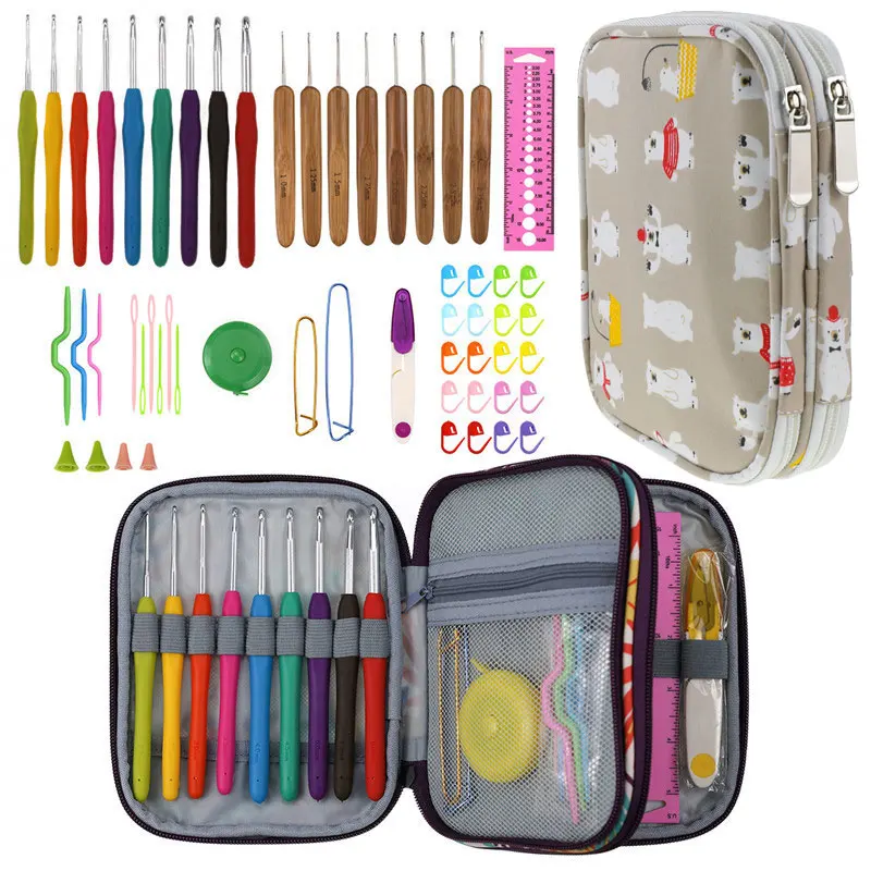 Набор крючков для вязания пустая сумка хранения пряжи инструменты изготовления