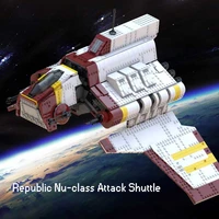 diy space series fighter kids puzzle toy gifts republic nu class attack shuttle moc war ucs republic shipbuilding block set