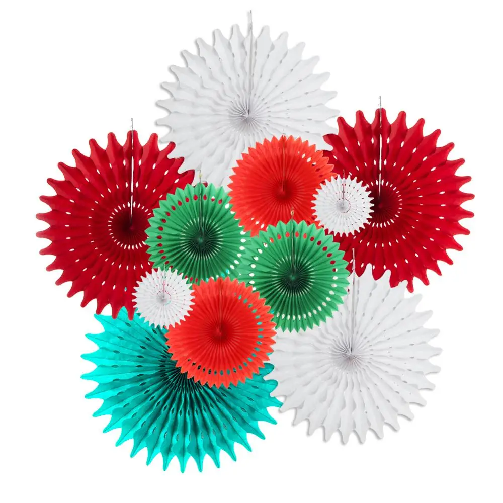 

Snowflake Decoration Tissue Paper Fans Set Cut-out Paper Decoration Pinwheels for Wedding Birthday Baby Shower Party Decorations