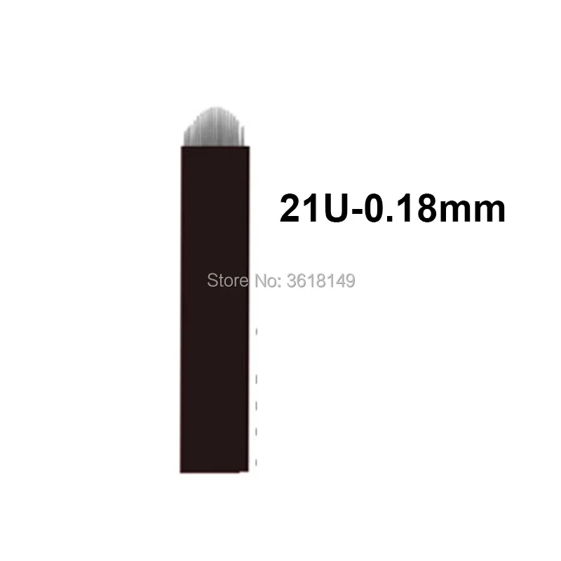 21U 50 шт. Lamina Tebori U 18 микроблейдинг Pin 0,18 мм иглы для татуажа 12 14 12U 16 Перманентный макияж бровей вышивка лезвия ручка - Габаритные размеры: 21U