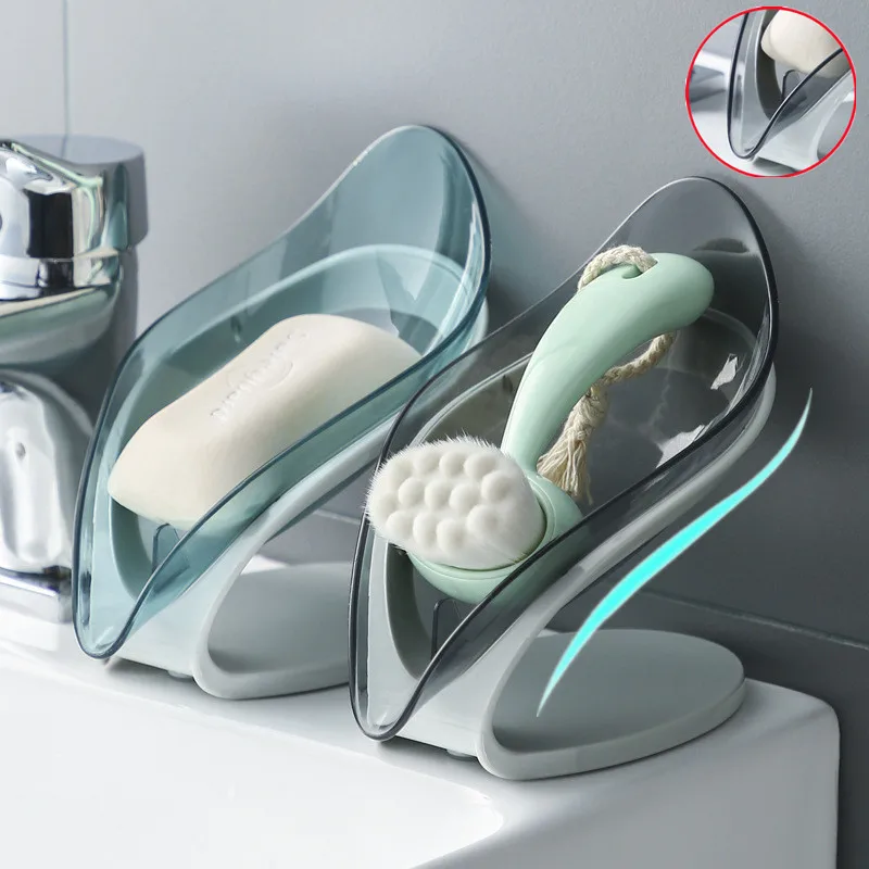 

Leaf Shape Soap Box Kitchen Dish Storage Box Shower Soap Holder Home For Bathroom Accessories Gadgets Holder Sponge Storage Tray