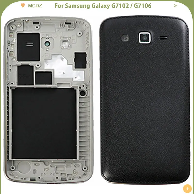 Новый чехол для батареи samsung Galaxy G7102/G7106 задняя крышка корпус средняя рамка
