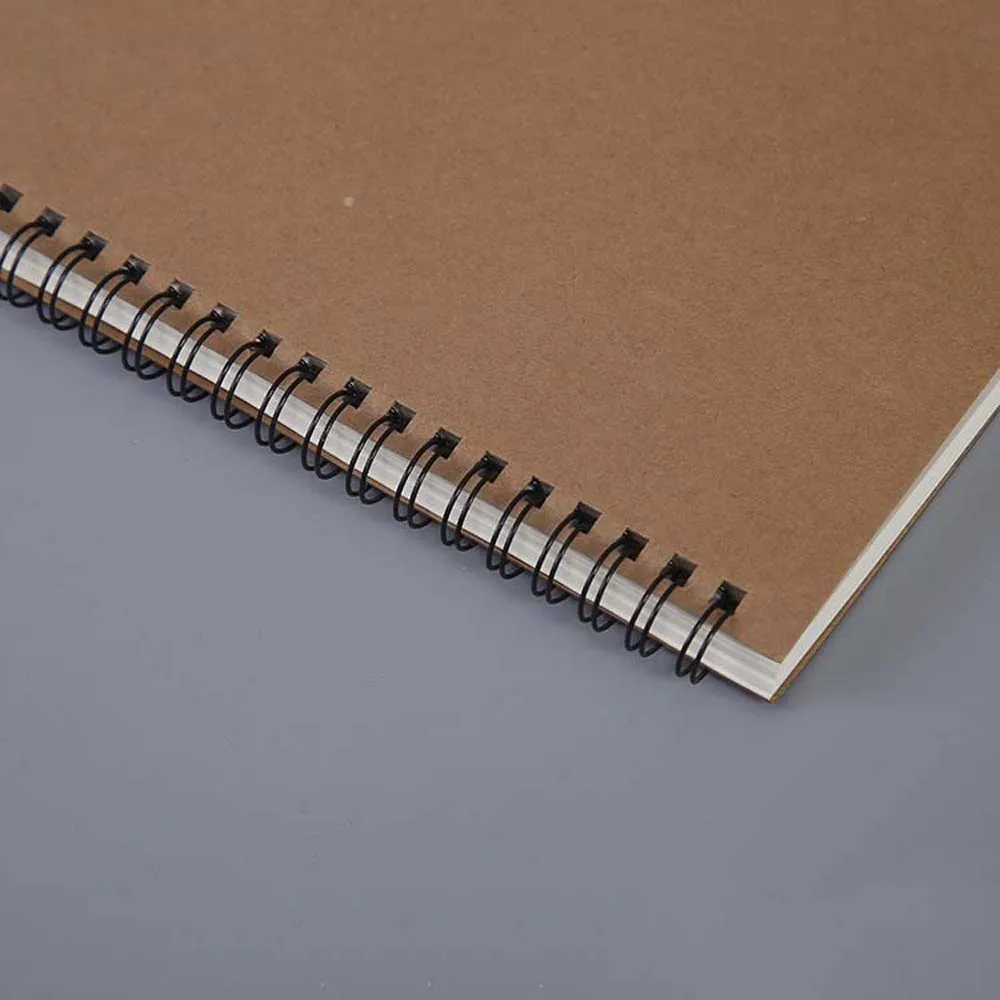

Kraft Paper A5 Spiral Notebook Office School Supplies Drawing Sketch Notebooks Blank Dotted Line Grid Page Planner Diary Notepad