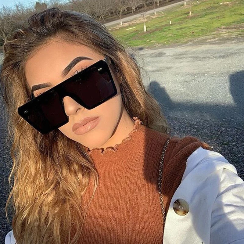 2019 новые негабаритные Квадратные Солнцезащитные очки женские модные красочные