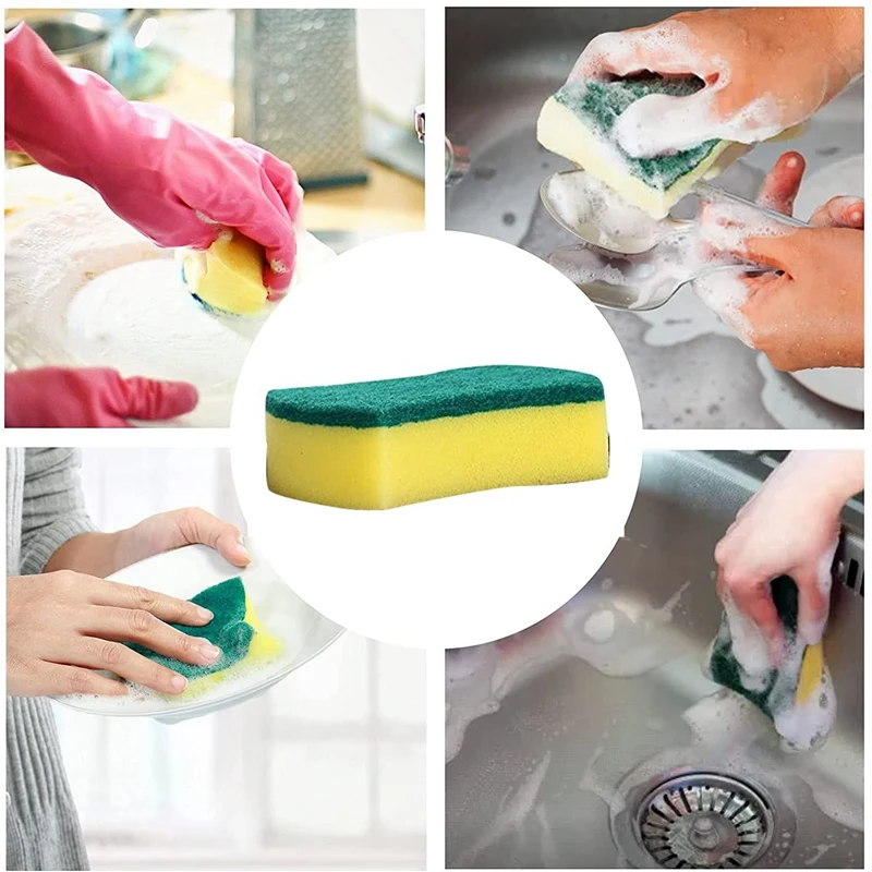 

Heavy Duty Scrub Sponges,Kitchen Clean Sponges For Dish,Perfect For Cleaning Kitchen,Dishes, Bathroom- 24 Dish Sponges