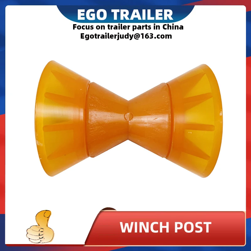 EgoTrailer-Rodillo de remolque para barco, accesorios de piezas de remolque con lazo amarillo de poliuretano, poste de cabrestante