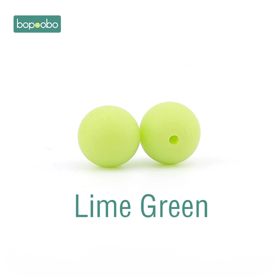 Lime Green Bopoobo 30 шт. 12 мм пищевой силиконовый Прорезыватель для зубов детский уход за зубами DIY стартовый набор силиконовые бусины Экологичные Детские аксессуары - Цвет: Lime Green