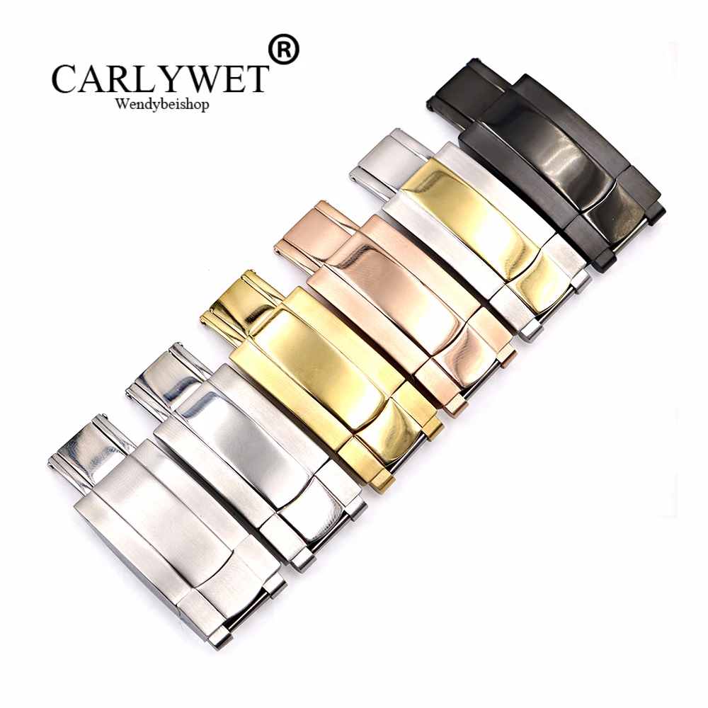 

CARLYWET Wholesale 16 x 9mm Stainless Steel Replacement Watch Buckle Clasp For GMT Submariner Bracelet Rubber Leather Band