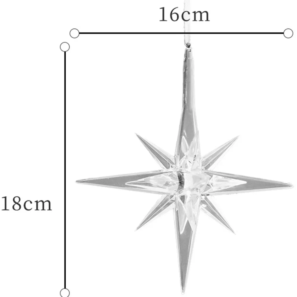 Хрустальная лампочка Звезда Висячие украшения Рождественские прозрачные