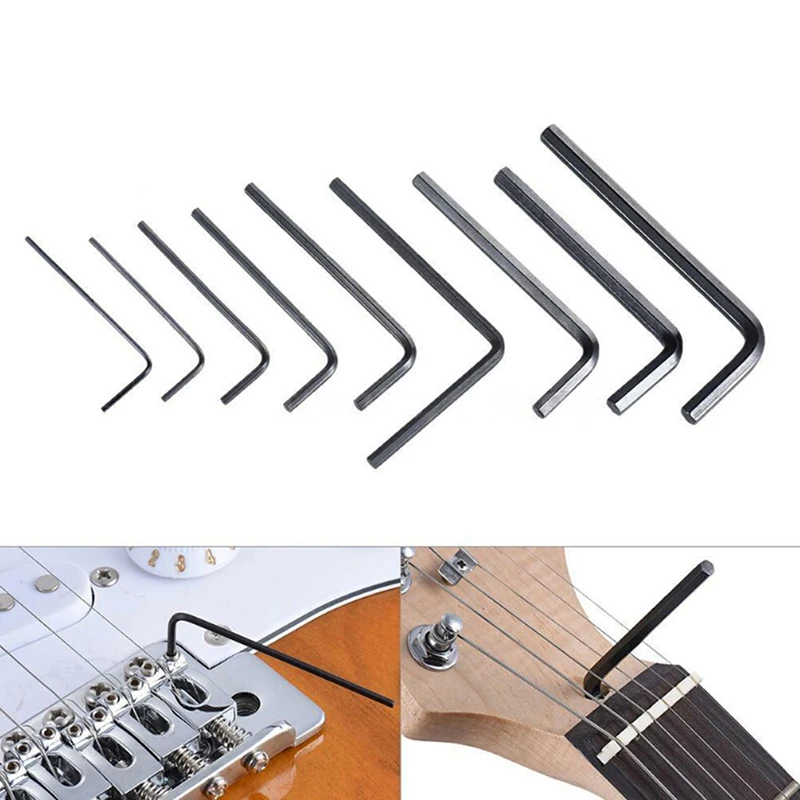 

New 9pcs/set Adjustment Bass Guitar Wrench Set Repair Tool Guitar Bass Neck Bridge Screw Truss Rod