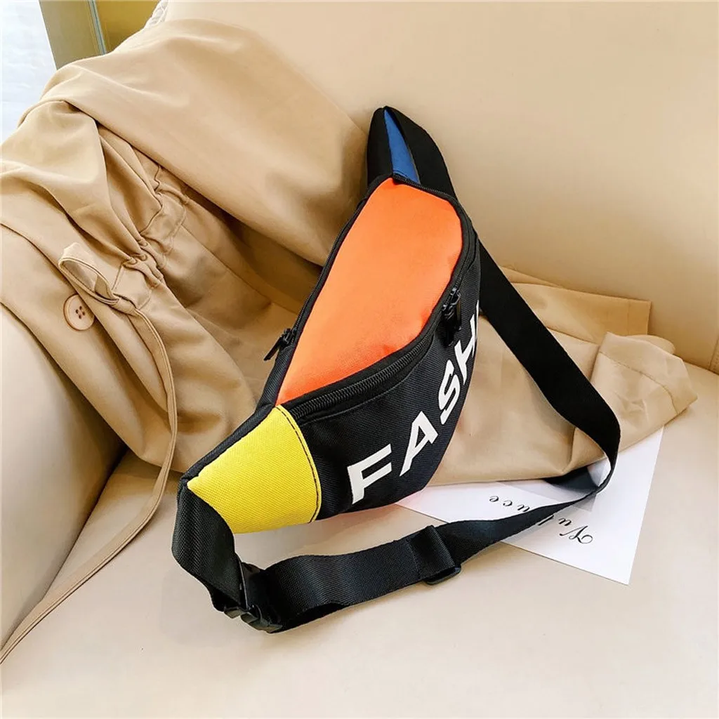 

Tote Bags For Women Unisex Fashion Double Zipper Bags Nylon Shoulder Bags Crossbody Bag Chest Bag