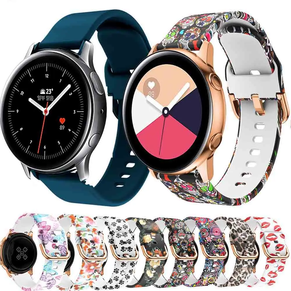 Силиконовый оригинальный спортивный ремешок для смарт часов Samsung Galaxy Watch Active 2 44