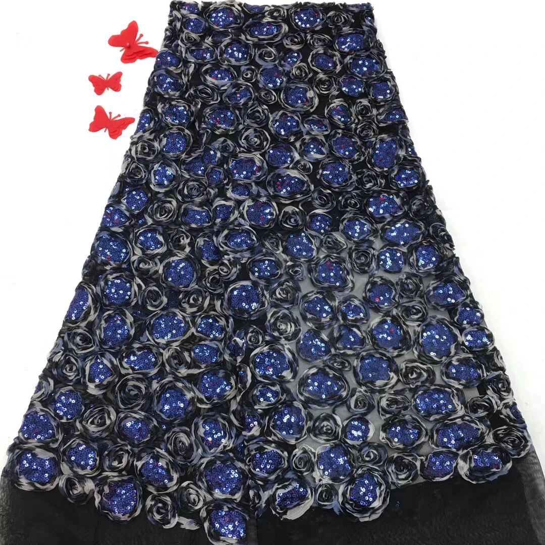 

Nigerian Lace Fabric 2018 High Quality Royal Blue Nigerian Tulle Mesh Lace Nigerian Lace Fabrics For Wedding 2018