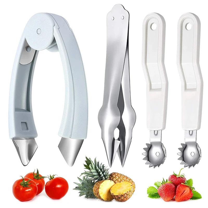 

4pcs Strawberry Peeling Machine Vegetable and Fruit Tool Tomato Pineapple for Home Kitchen Utensils Supplies Gadgets Accessories