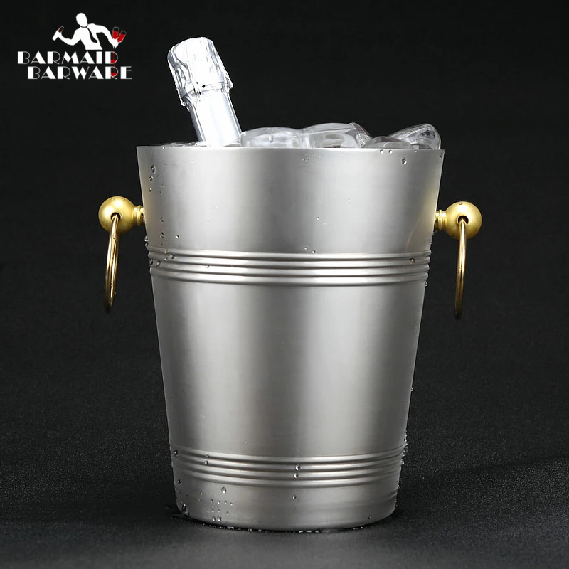 

2L/4L European Style Stainless Steel Ice Bucket Wine Champagne Wine Chiller Wine Bottle Cooler Beer Chiller Ice Barrel Bar Tool