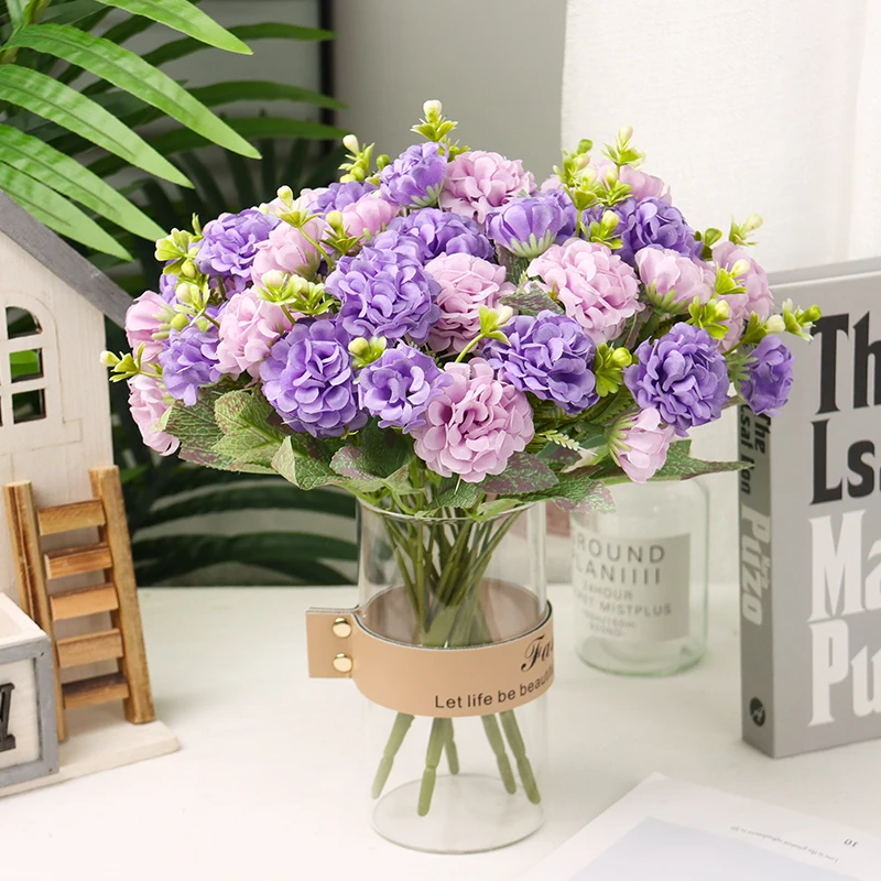 Искусственные цветы 6 шт. 30 см чайная роза Шелковый цветок 1 букет пасторальный