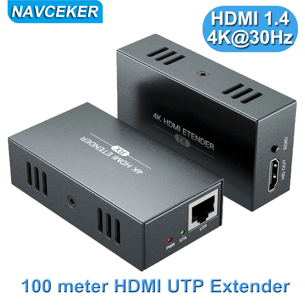 

2023 HDMI Extender with Loop Out 4K 1080P HDMI Extender 100m No Loss RJ45 to HDMI Extender Transmitter Receiver over Cat5e/Cat6
