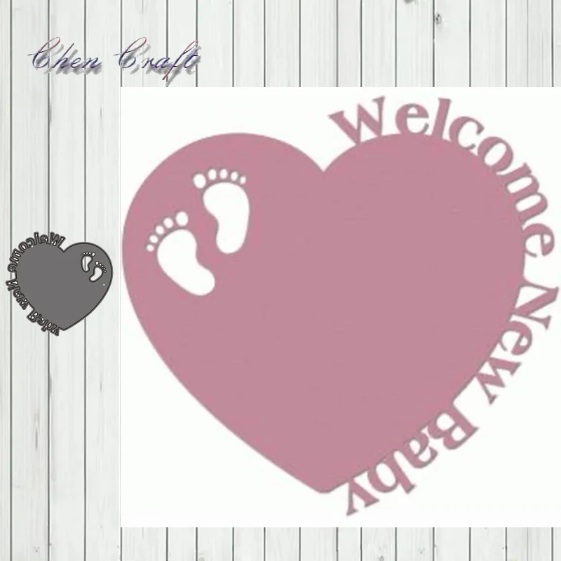 

Metal Cutting Dies welcome new baby Stencils for DIY Scrapbooking Stamp/photo album Decorative Embossing DIY Paper