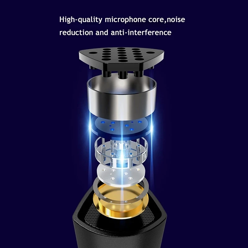 

Gaming Condenser Microphone For PC Computer Mikrofon Mic USB Sound Card Gamer Streamer Streaming Singing Voice Changer Change DJ