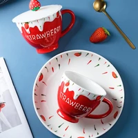 ceramic mug mugs coffee cups ceramic mug spoon with lid nordic ins breakfast cup cute girl drinking cup travel coffee funny mugs