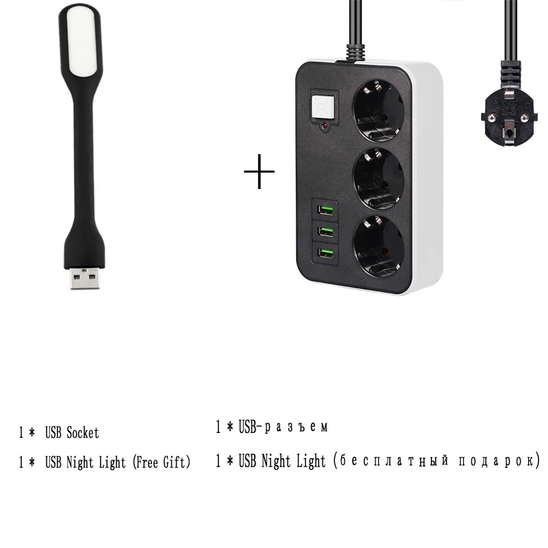 Model 2 Умная USB Розетка с розеткой, штепсельная вилка европейского стандарта, 3 гнезда, 3 порта USB, большая штепсельная плата с удлинителем, 1,8 м, удлинитель для дома и офиса - Цвет: Model 2