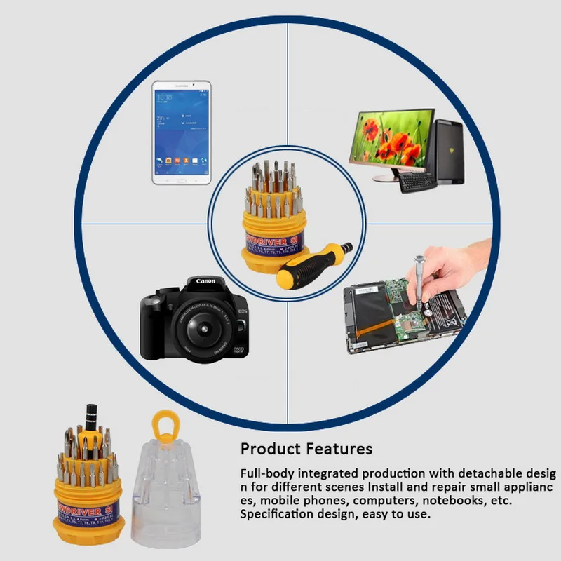 Набор Магнитных отверток 30 в 1 портативные биты Torx для ремонта мобильных