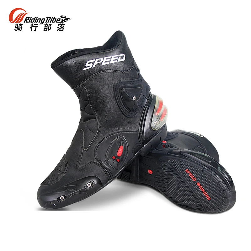 PRO-BIKER из микрофибры мотоботы гонки мотопробег, гонки на среднем каблуке ноги туфли мужской/женский A004 модель