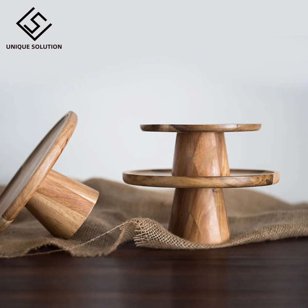 Деревянный поднос для торта фруктовая подставка десерта украшения стола