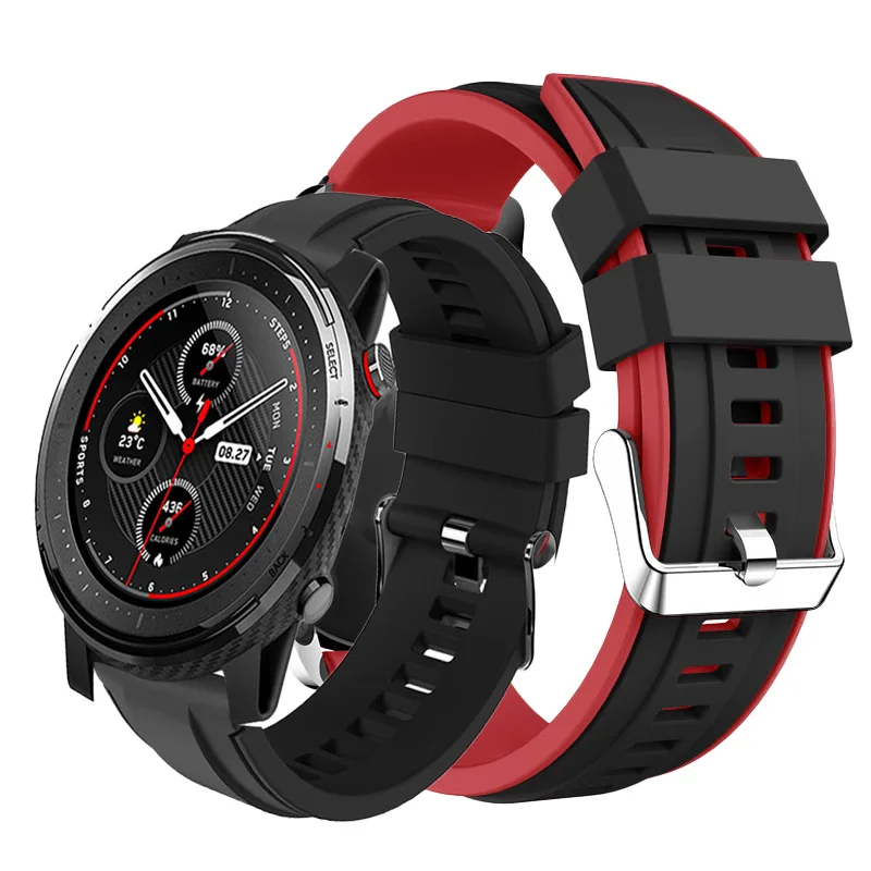 Ремешок спортивный для xiaomi huami amazfit stratos 3 силиконовый быстросъемный браслет