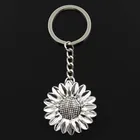 Модный брелок 37x37 мм подсолнух цветок подвески из серебра DIY мужские ювелирные изделия автомобильный брелок кольцо держатель сувенир для подарка