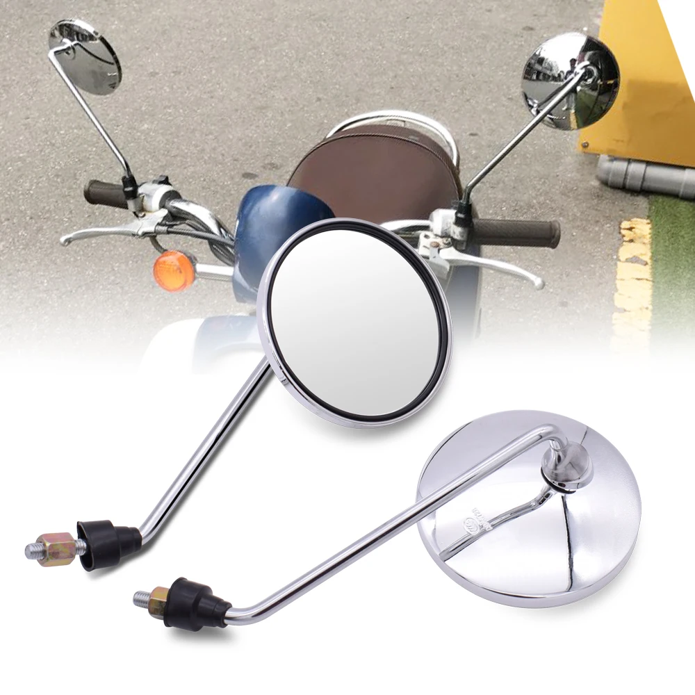 Зеркало заднего вида для мотоцикла 4 3 дюйма хромированные круглые зеркала Suzuki RM125