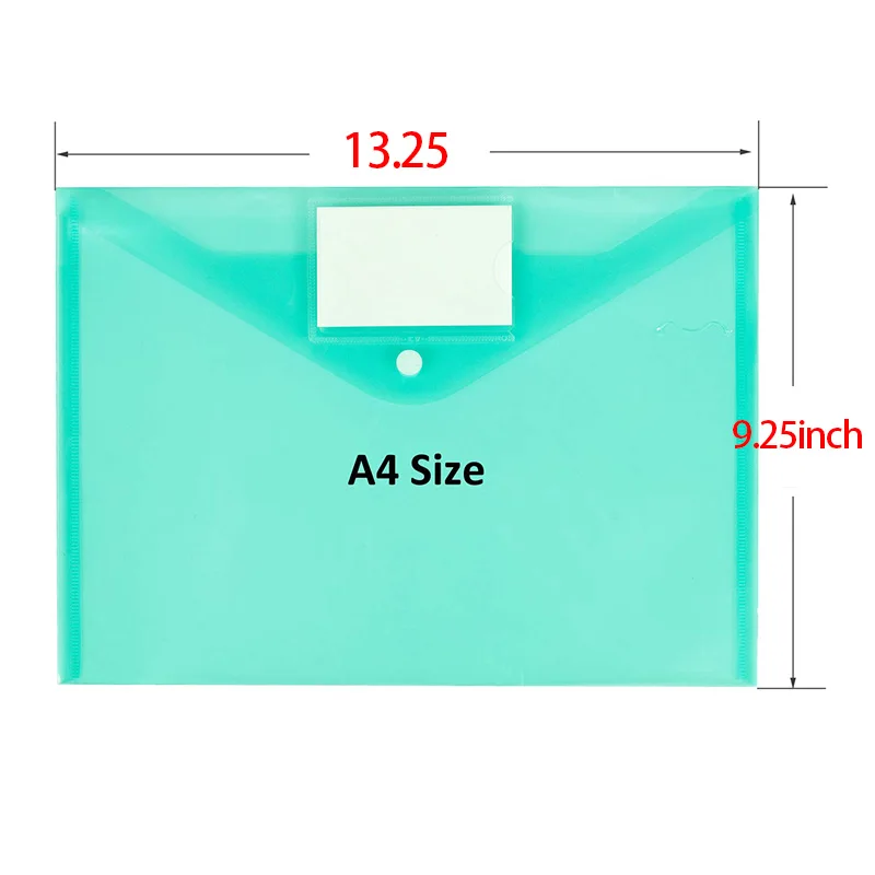 Пластиковая прозрачная папка с карманом для этикеток/застежкой кнопкой Размер A4