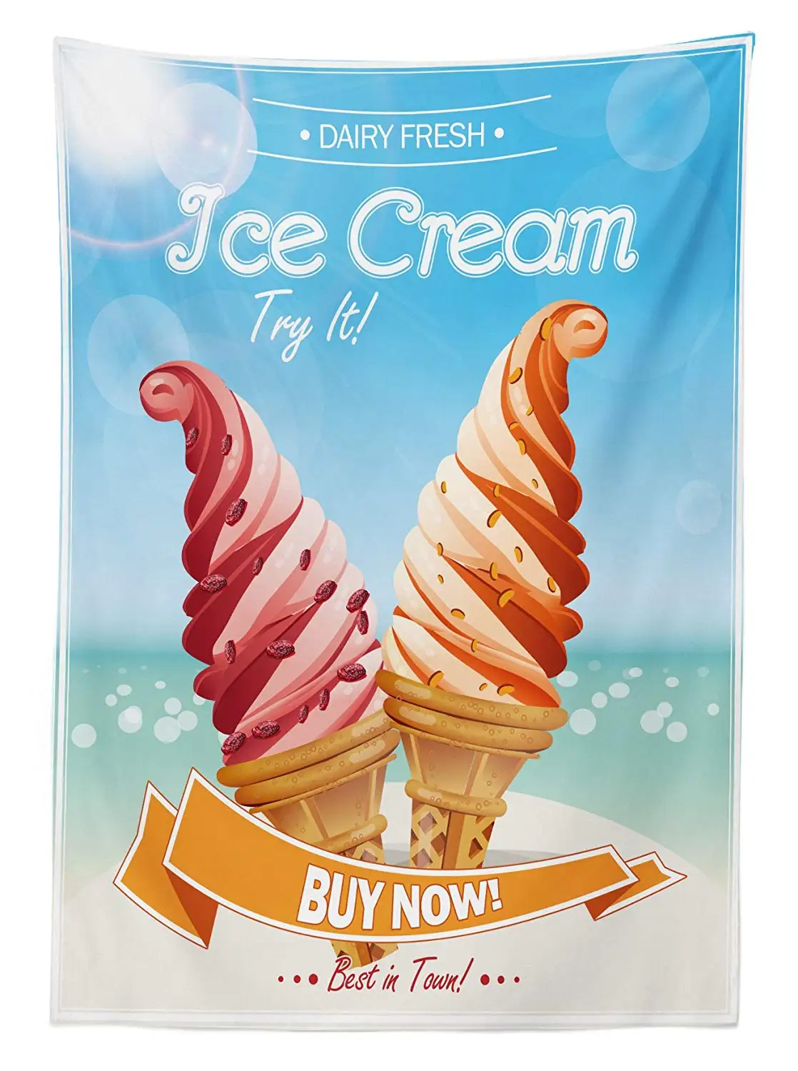 Скатерть для мороженого молочная свежая пустыня лета лучшая в городе винтажная