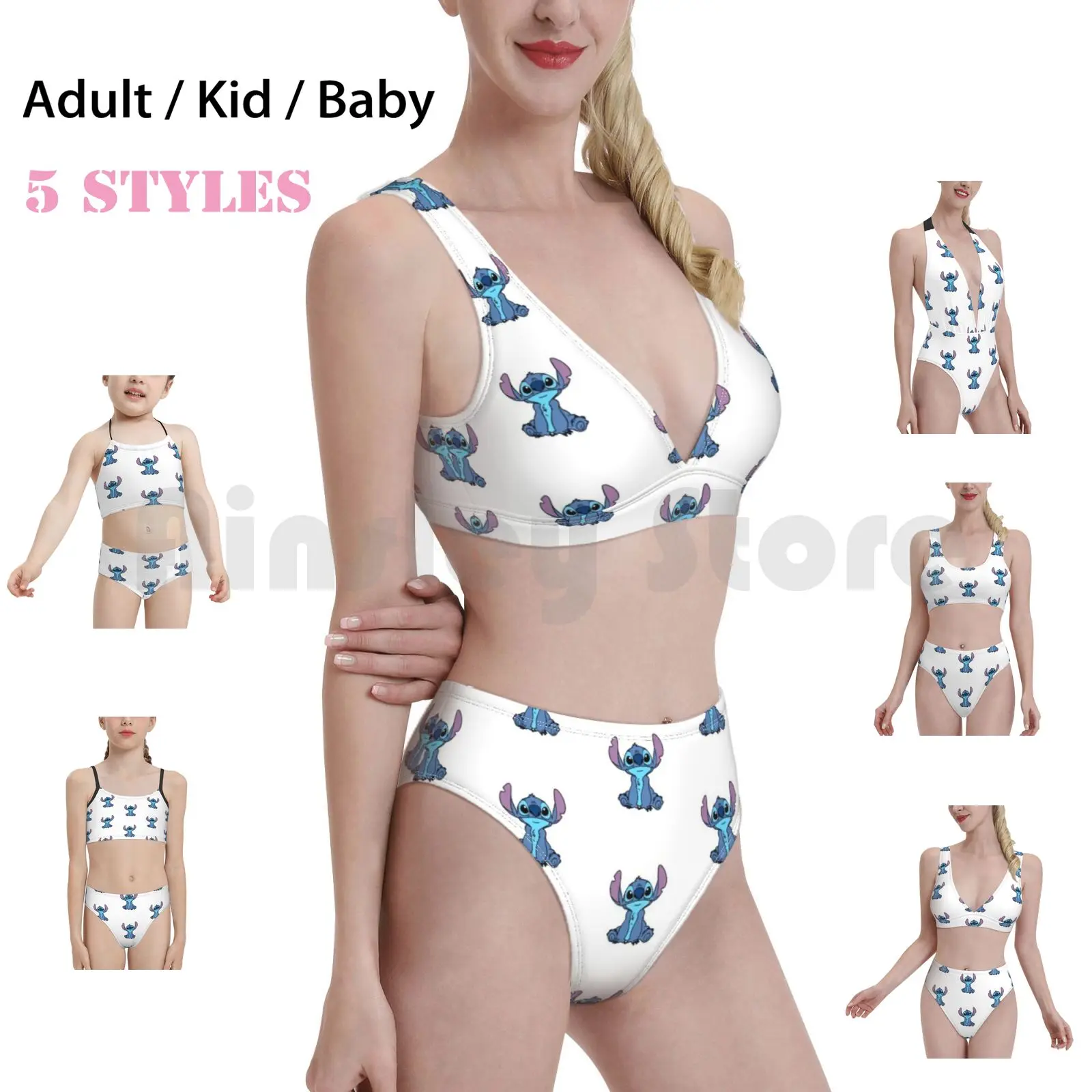 

Купальник бикини с подкладкой и высокой талией Лило и модный тренд популярный мультяшный милый подростковый анимированный