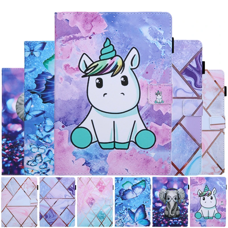 

Cover For Amazon Fire HD10 HD 10 10.0 Inch 2015 2017 2019 Cartoon Leather Stand Auto Sleep Fire HD 10 Inch Tablet Case Coque