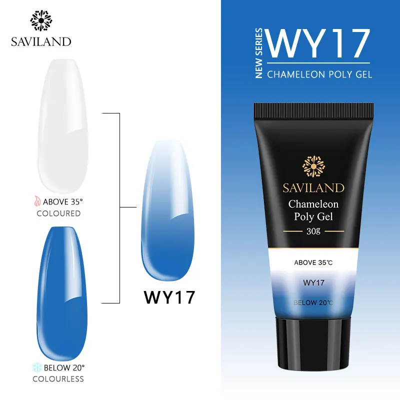 30ml WY17 Saviland 30 мл Гель-лак акриловый полигель изменение температуры многоцветный Алмазный полигель для ногтей быстрое строительство УФ-набор для ногтей - Цвет: 30ml WY17