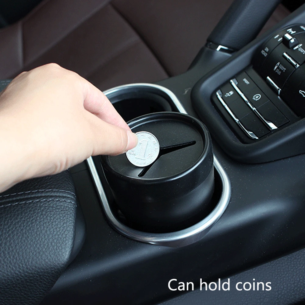 

Mini Car Trash Can Multifunctional Garbage Plastic Can Cup Holder with Lid Car Interior Organizer Storage Box Auto Accessories