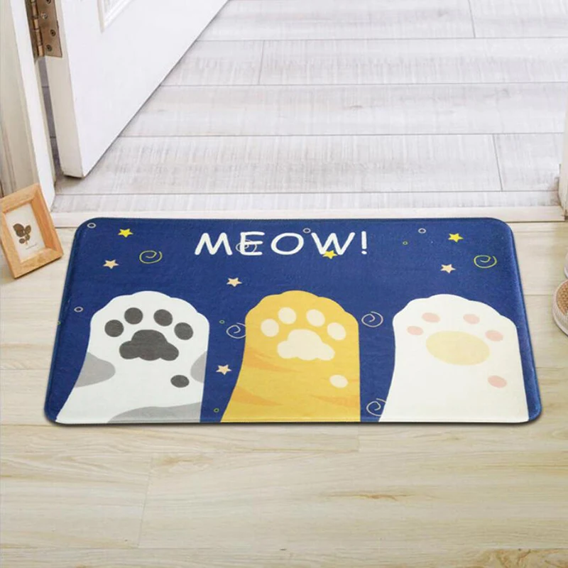 Lovely Cat Printed Floor Mat Carpet Kitchen Entrance Doormat Non-slip Door Water Absorption Bathroom Tapete | Дом и сад