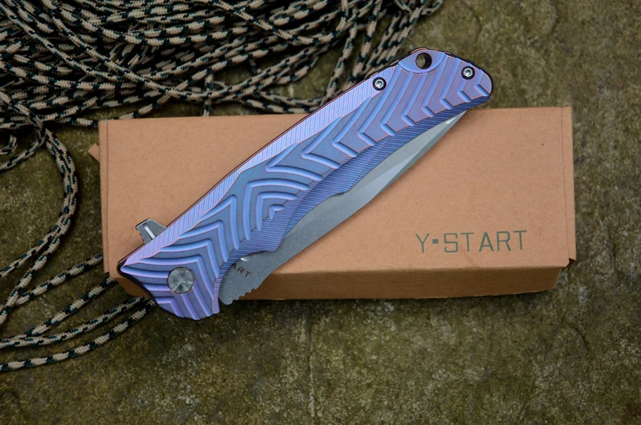 Y START LK5012 Танто VG10 Flipper Карманный складной Ножи шарикоподшипник фиолетовый или