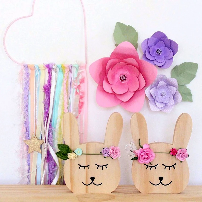 Милый деревянный лиса Медведь Кролик игрушка для детской комнаты украшение в